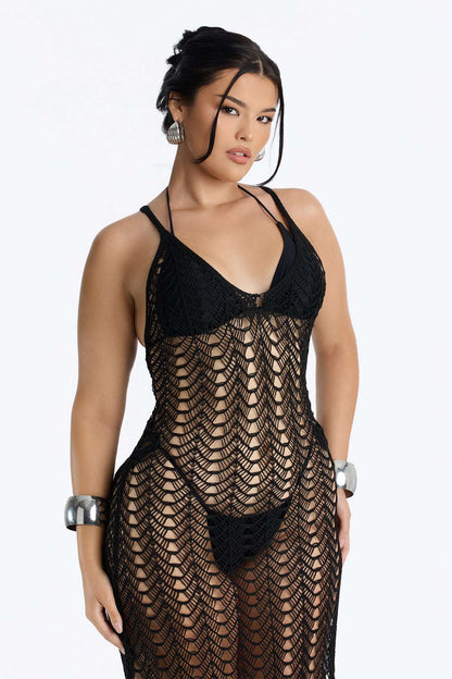 Saída de Praia Feminina Crochê Midi – Doce Malícia
