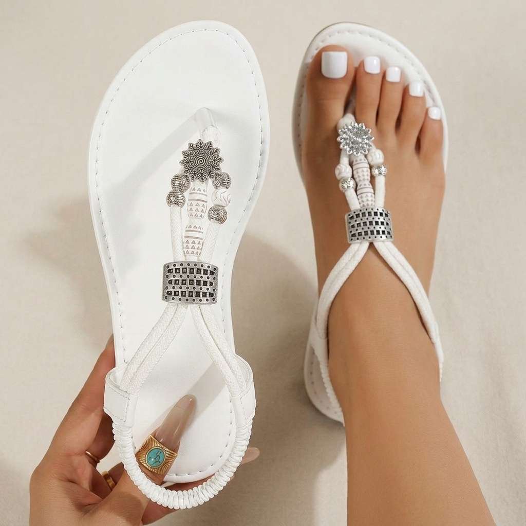Sandália Feminina Sandálias de dedo – Doce Malícia - Branco