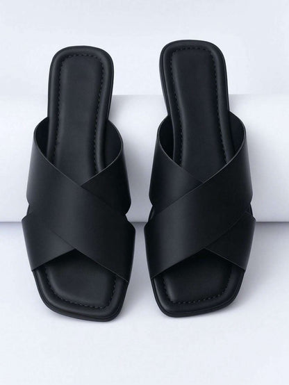 Sandália Slide Cross Caramelo – Doce Malícia