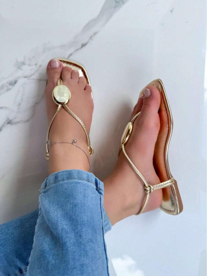 Sandália Feminina Dourado Dourado – Doce Malícia — Doce Malícia