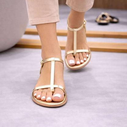 Sandália Rasteira T-Strap – Doce Malícia