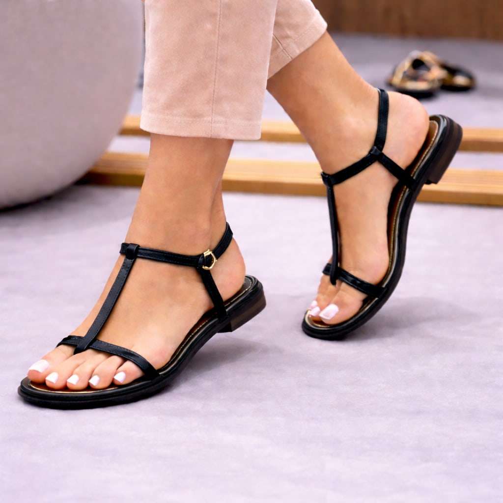 Sandália Rasteira T-Strap – Doce Malícia