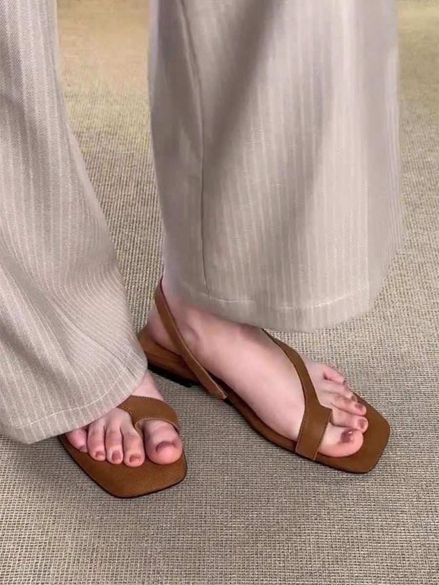 Sandália Bico Quadrado Slingback Caramelo – Doce Malícia