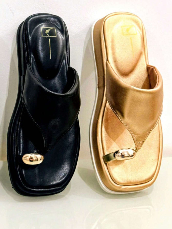 Sandália Rasteira Feminina Chinelo Metal Lançamento – Doce Malícia — Doce Malícia