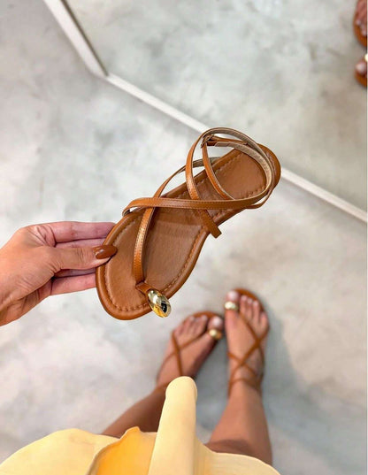 Sandália Rasteira Feminina Delicada Lesma Dourado – Doce Malícia
