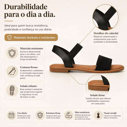 Sandália Rasteira Feminina Elastico Ortopedica – Doce Malícia