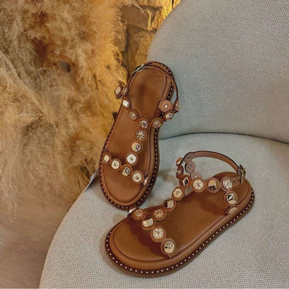 Sandália Rasteira Feminina Papete Boho Chic – Doce Malícia