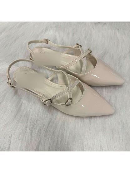 Sandália Rasteira Feminina Sapatilha Slingback Verniz – Doce Malícia