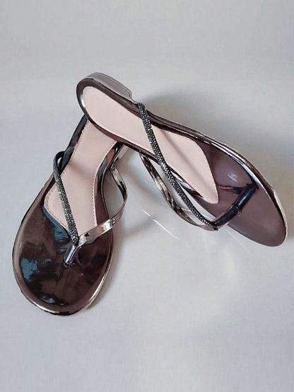 Chinelo Metalizado Cristal Rosê – Doce Malícia