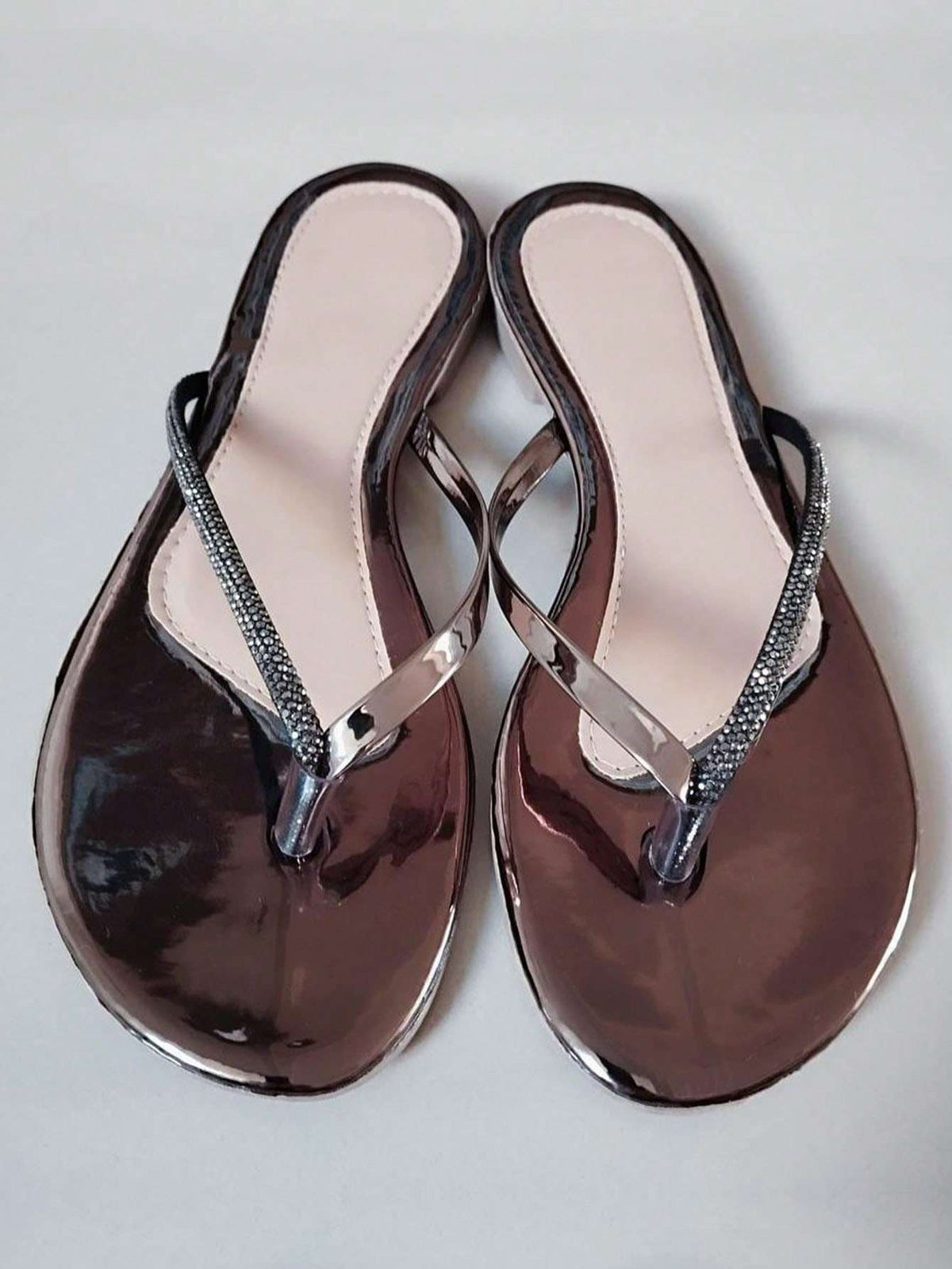 Chinelo Metalizado Cristal Rosê – Doce Malícia