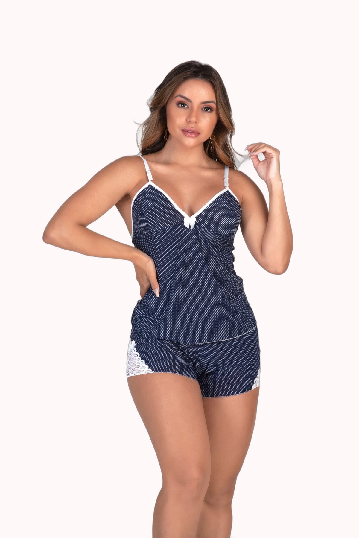 Short doll com renda aberta nas costas – Doce Malícia