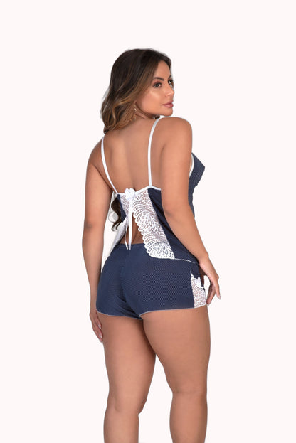 Short doll com renda aberta nas costas – Doce Malícia