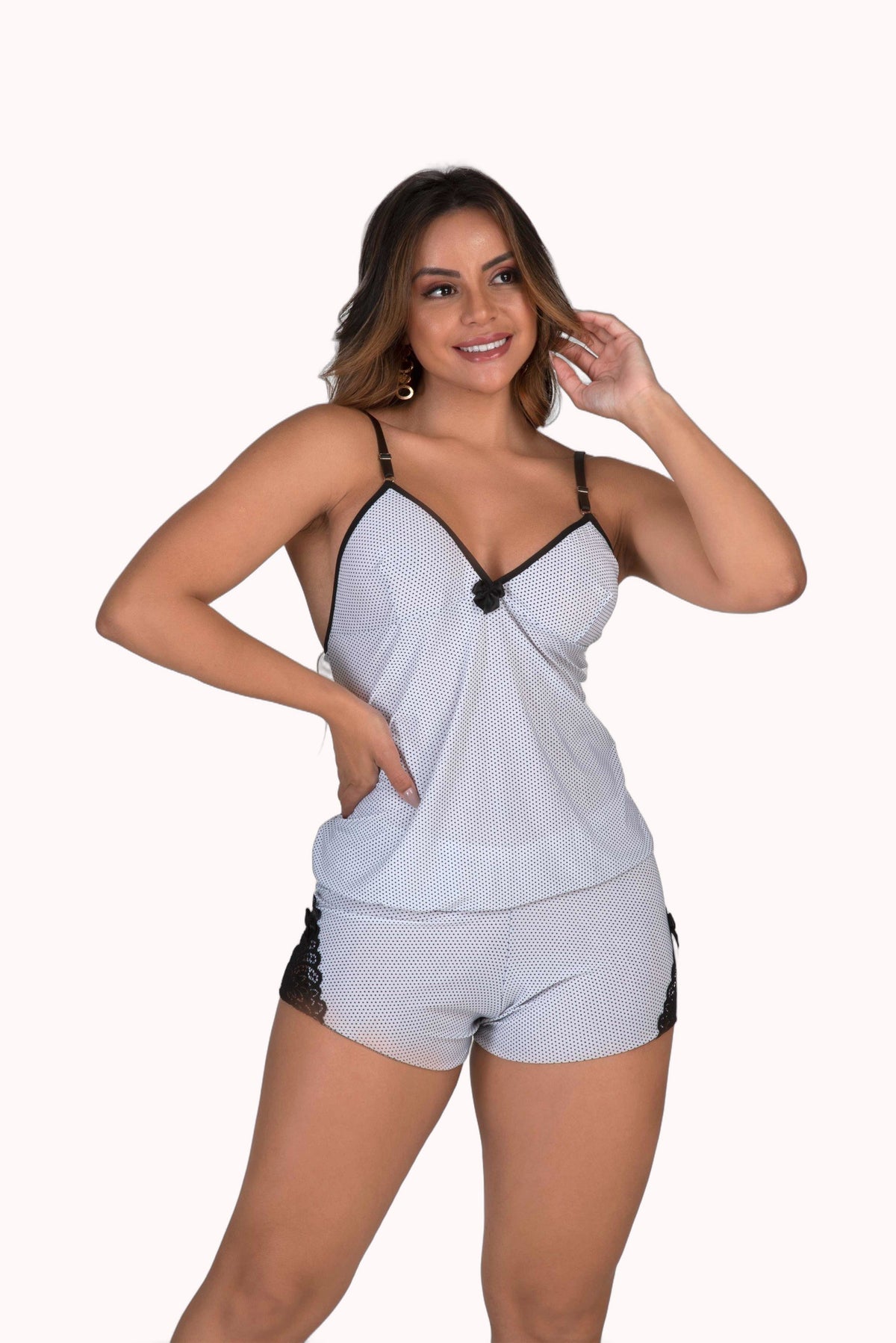 Short doll com renda aberta nas costas – Doce Malícia