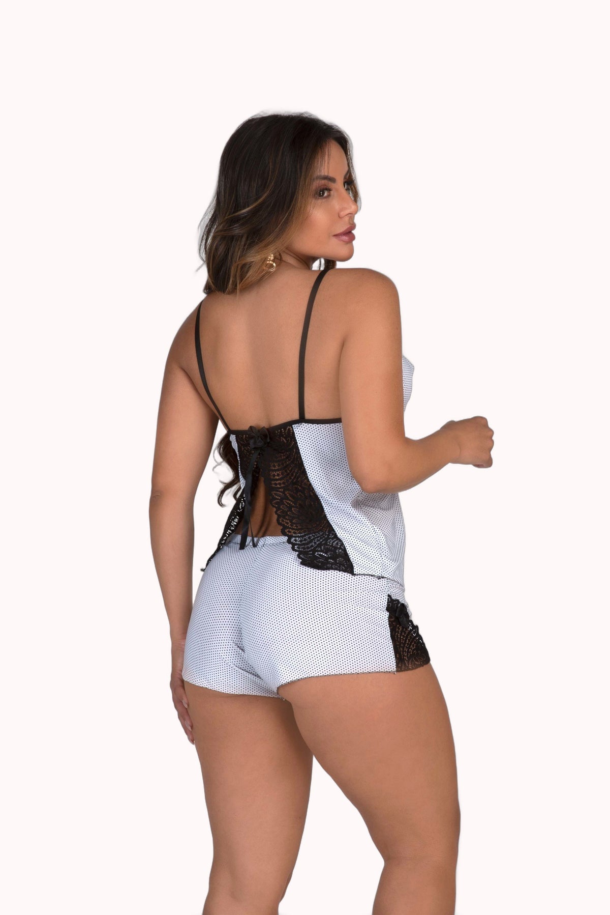 Short doll com renda aberta nas costas – Doce Malícia