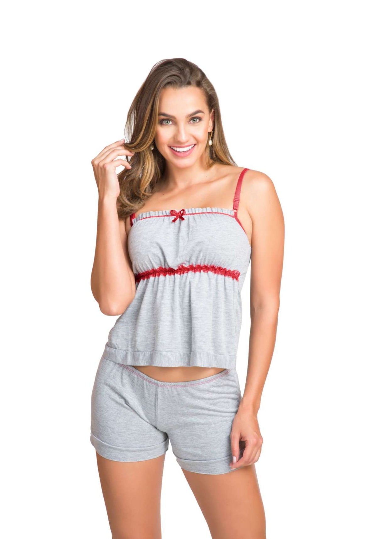 Short doll em algodão em cinza – Doce Malícia