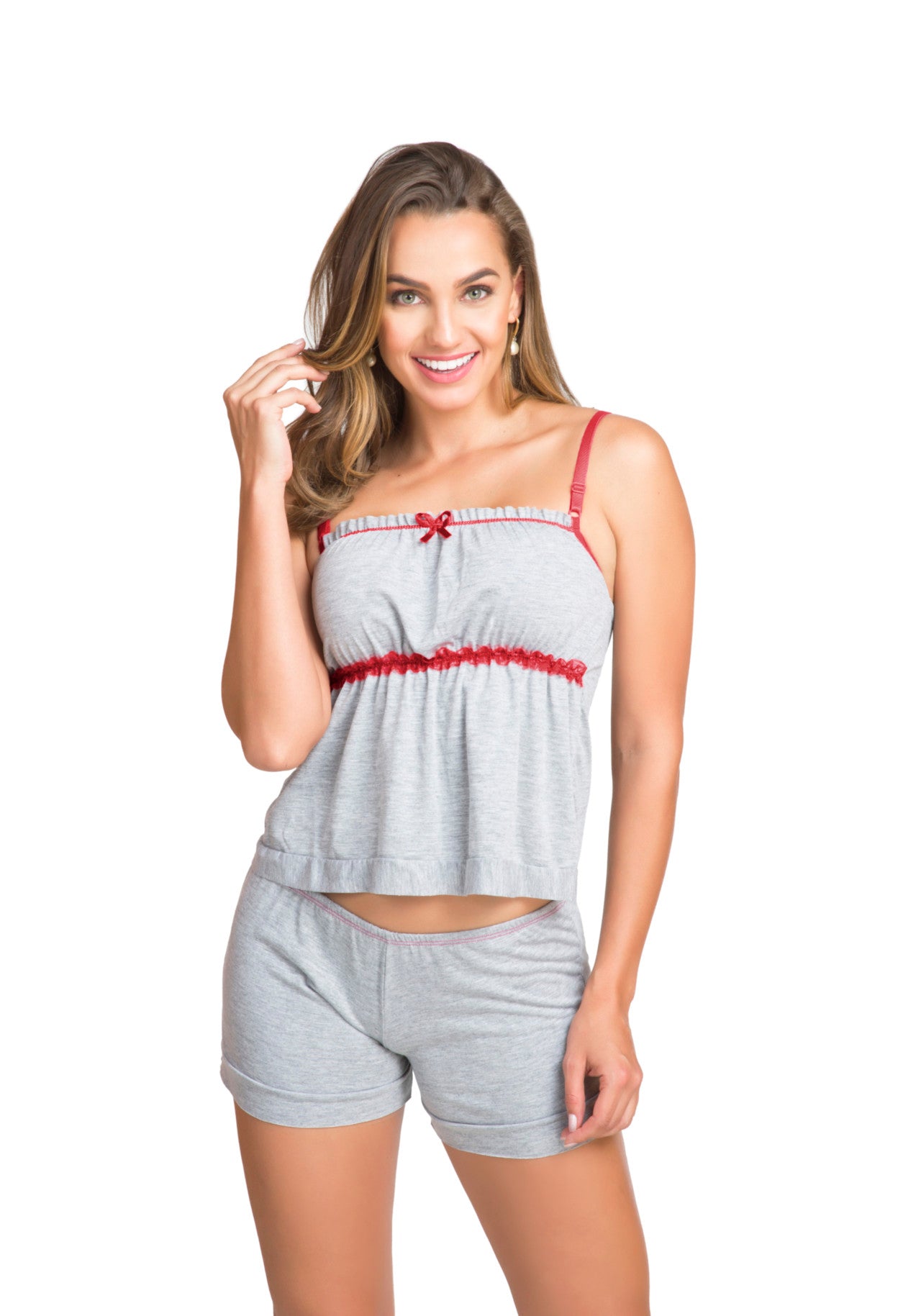 Short doll em algodão em cinza – Doce Malícia
