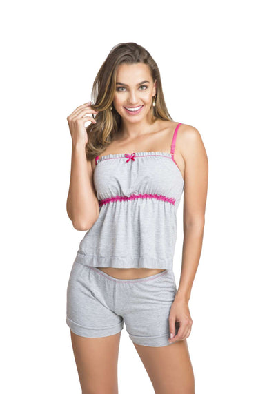 Short doll em algodão em cinza – Doce Malícia