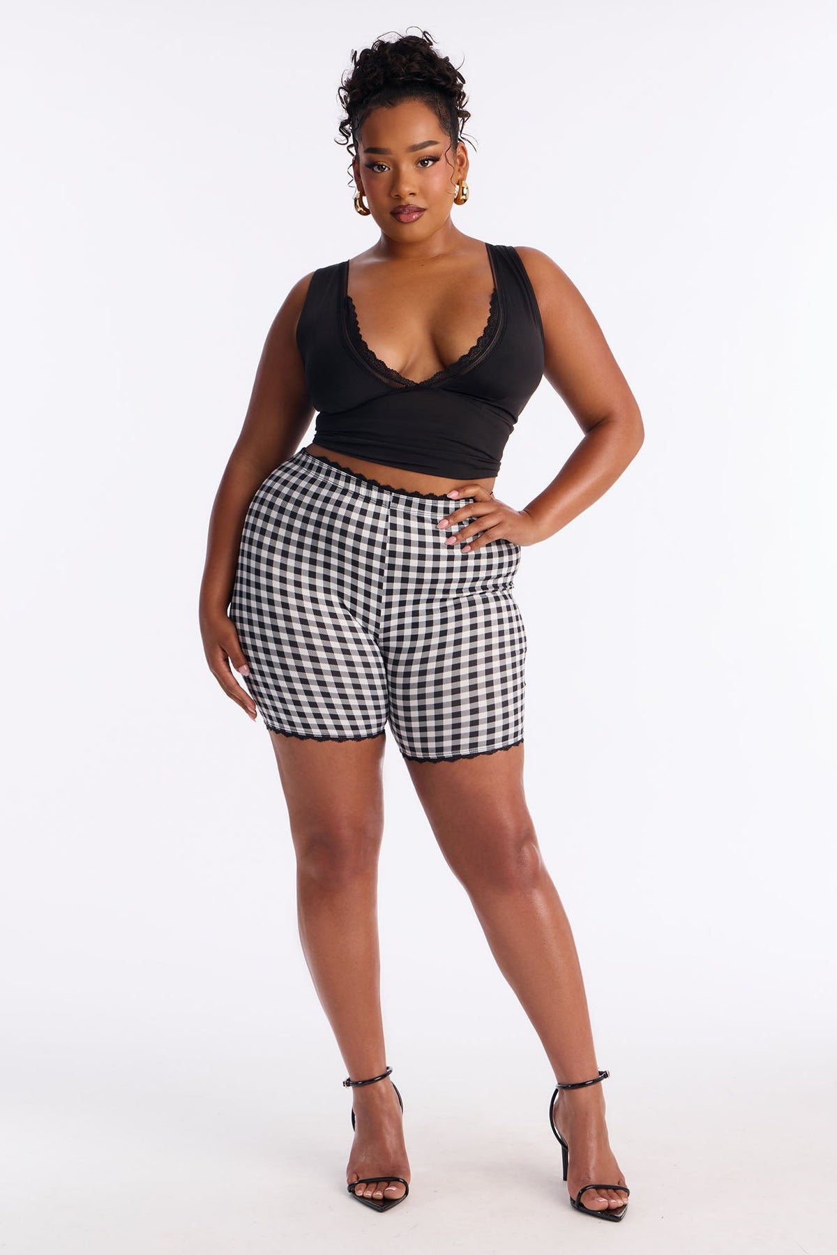 Short Feminino Estampado Renda Preto – Doce Malícia