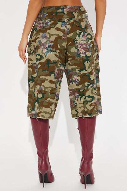 Short Feminino Floral Estampado Cargo – Doce Malícia