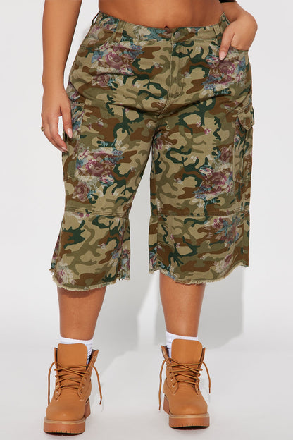 Short Feminino Floral Estampado Cargo – Doce Malícia