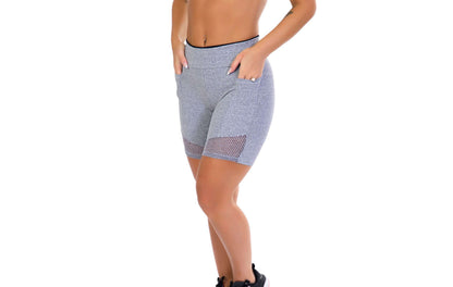 Short Fitness cinza com Bolso em cinza – Doce Malícia
