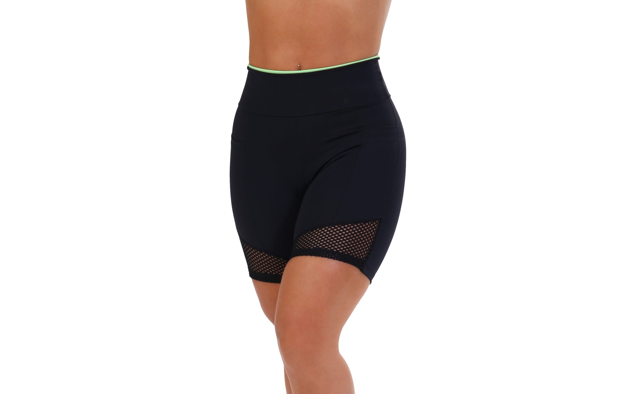 Short Fitness com elástico colorido em Preto – Doce Malícia