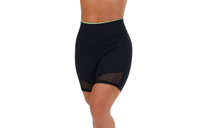 Short Fitness com elástico colorido em Preto – Doce Malícia