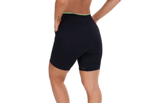 Short Fitness com elástico colorido em Preto – Doce Malícia