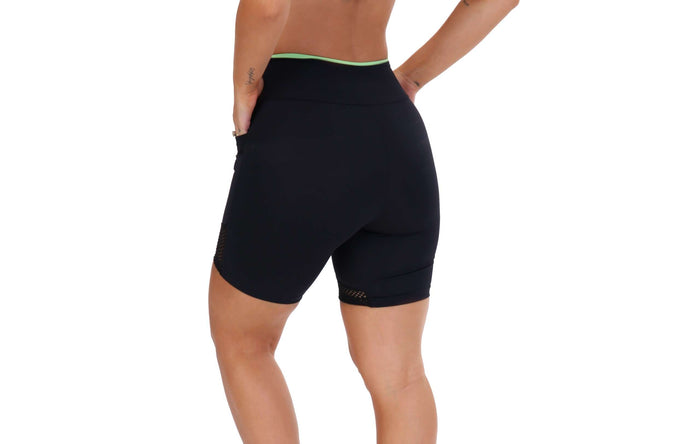 Short Fitness com elástico colorido e bolso – Doce Malícia — Doce Malícia