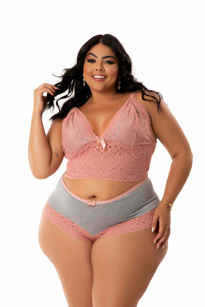 Short Doll Amamentação com Renda em Branco – Doce Malícia