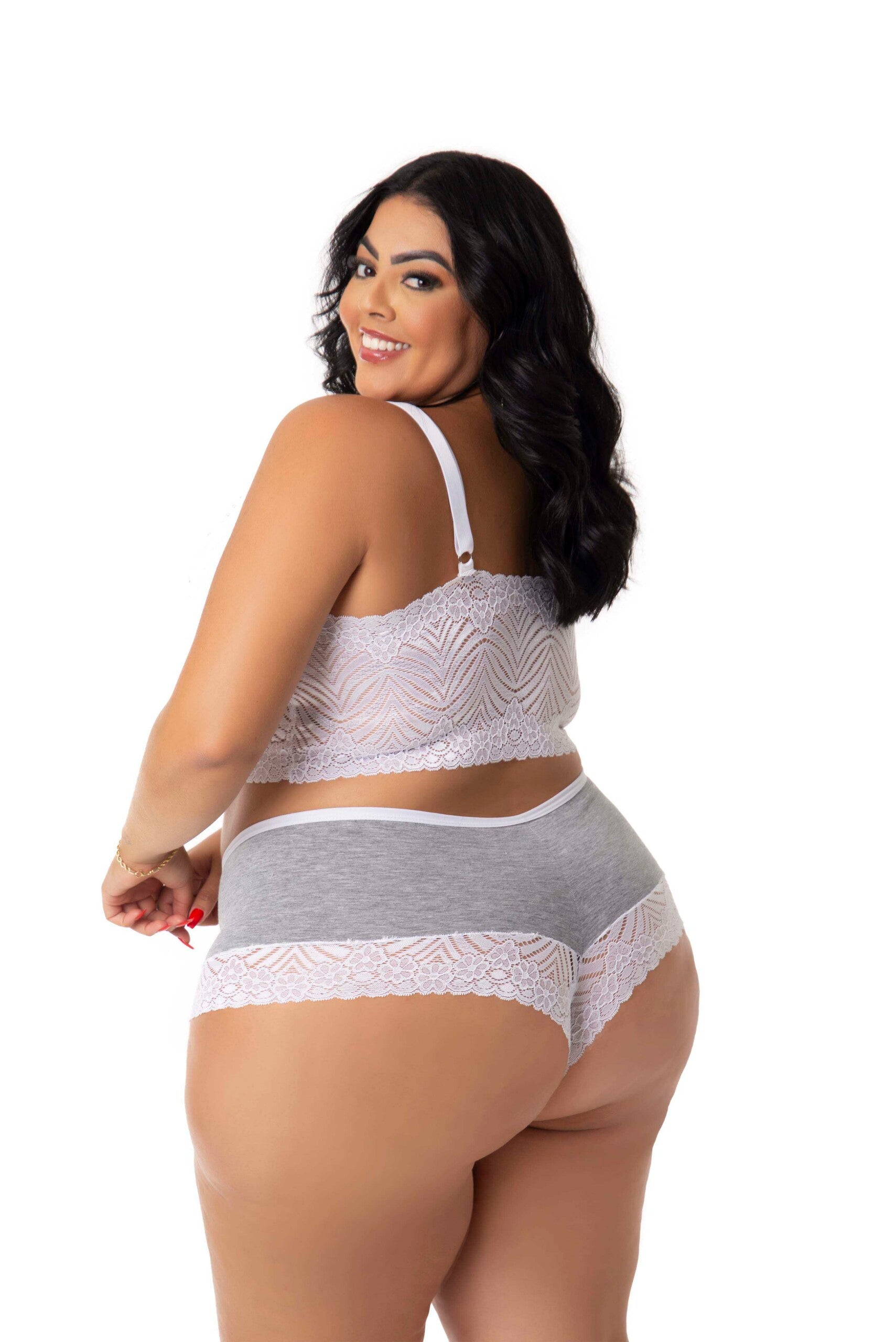 Short Doll Amamentação com Renda em Branco – Doce Malícia