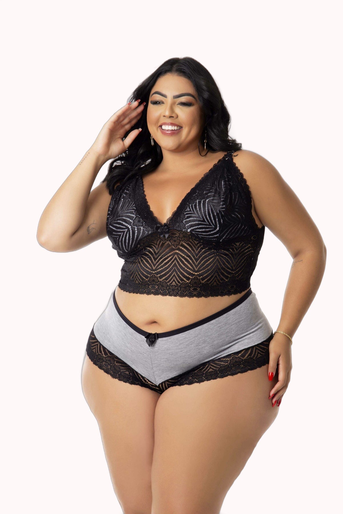 Short Doll Amamentação com Renda Plus Size