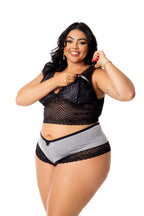 Short Doll Amamentação com Renda em Branco – Doce Malícia