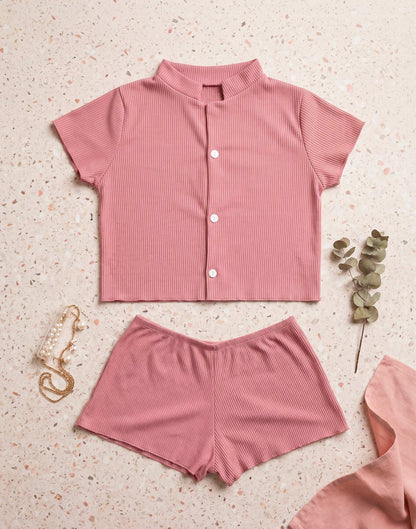 Short Doll Canelado Americano em azul-Marinho – Doce Malícia