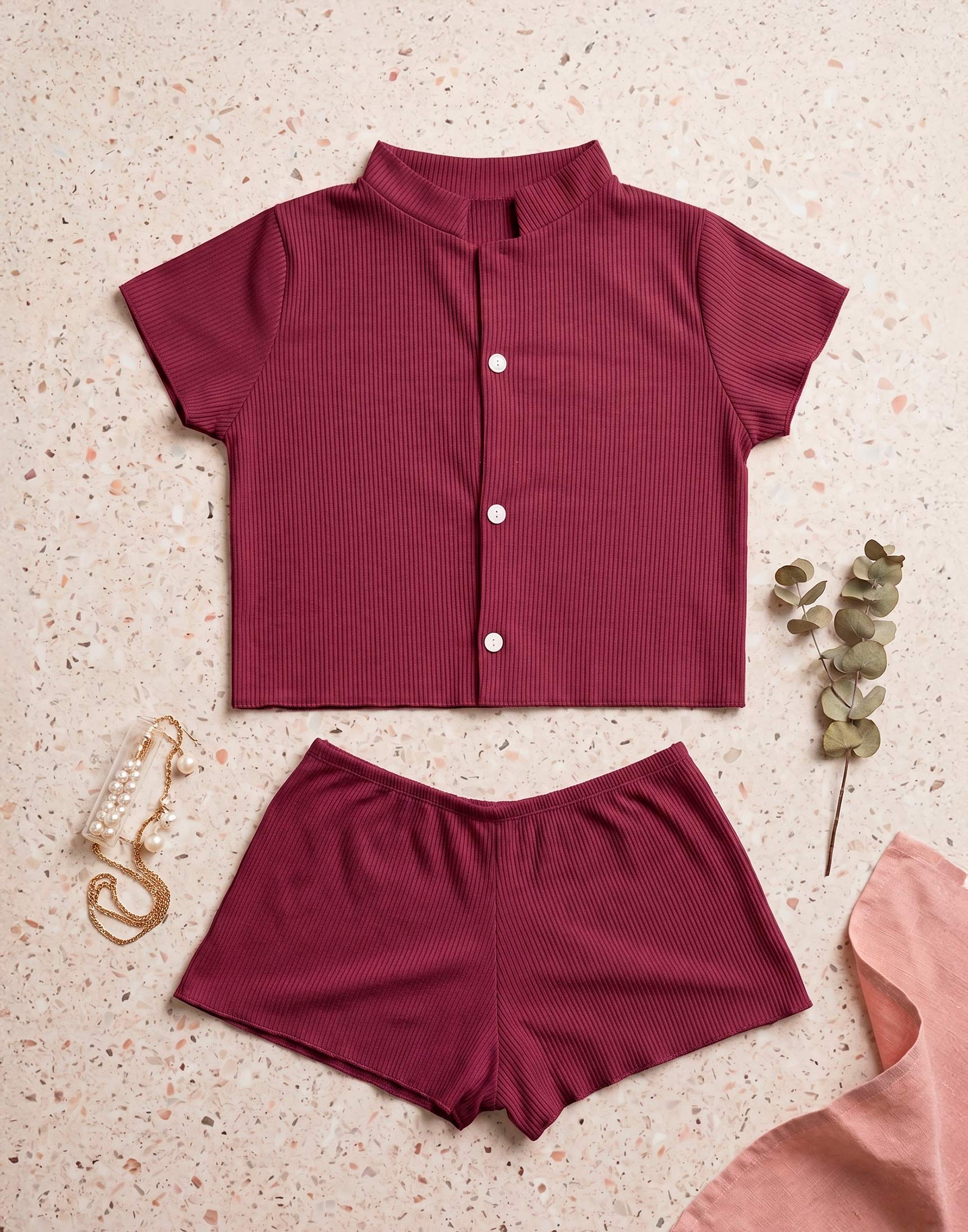 Short Doll Canelado Americano em azul-Marinho – Doce Malícia