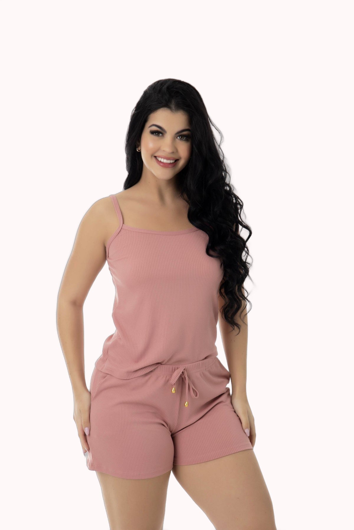 Short Doll Canelado com Bolso – Doce Malícia