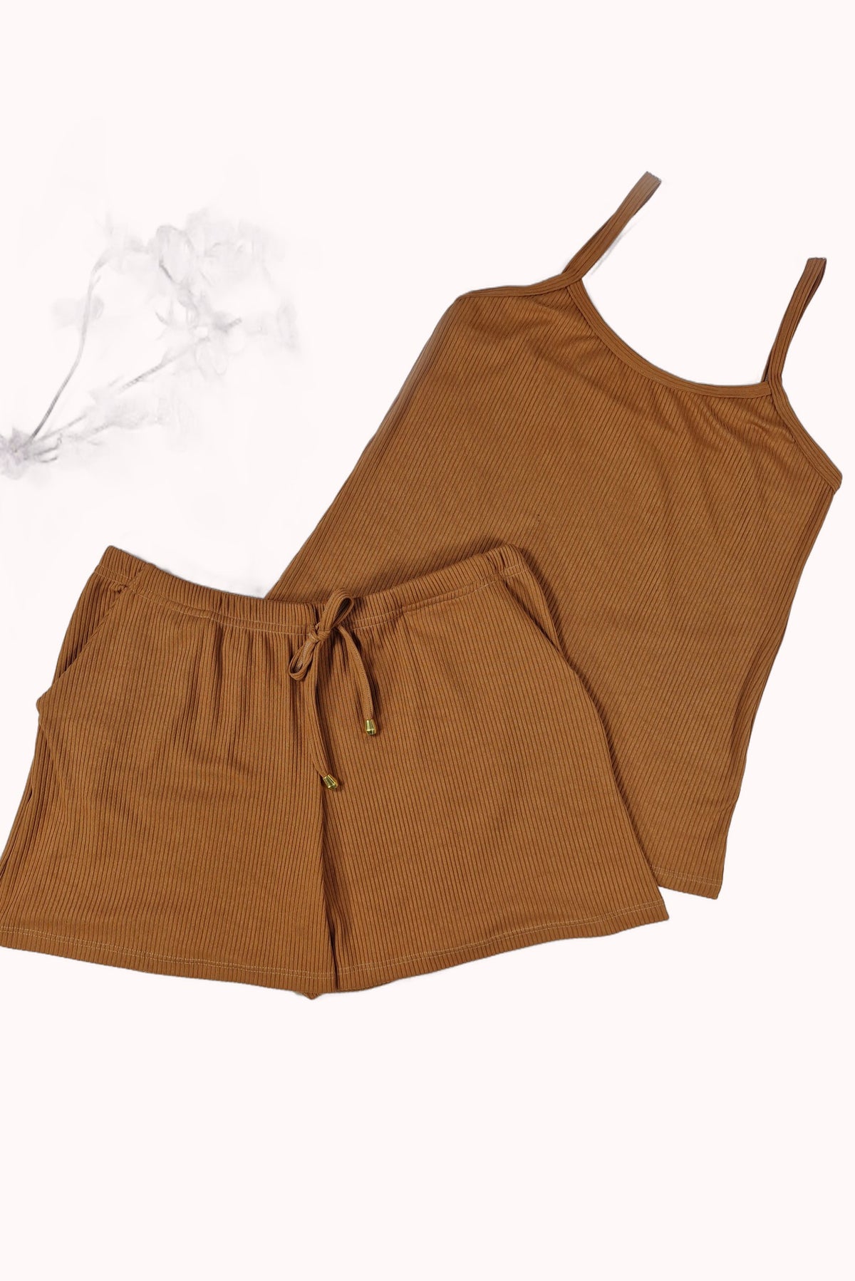 Short Doll Canelado com Bolso – Doce Malícia