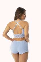 Short Doll Canelado com Renda Costas Nuas – Doce Malícia