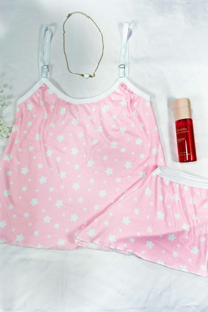 Short Doll em Suede Canelado Estampado em azul-Marinho – Doce Malícia