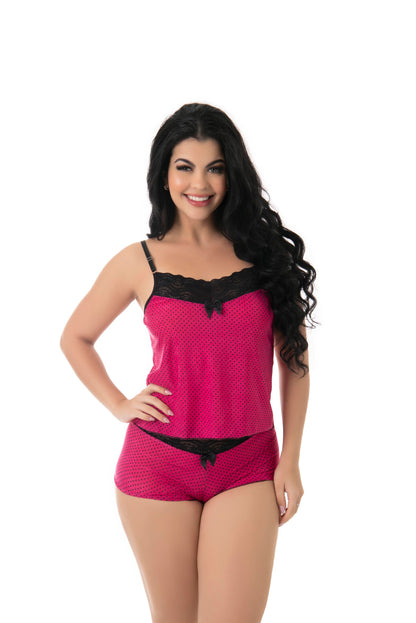 Short doll de liganete em poá em Teos – Doce Malícia