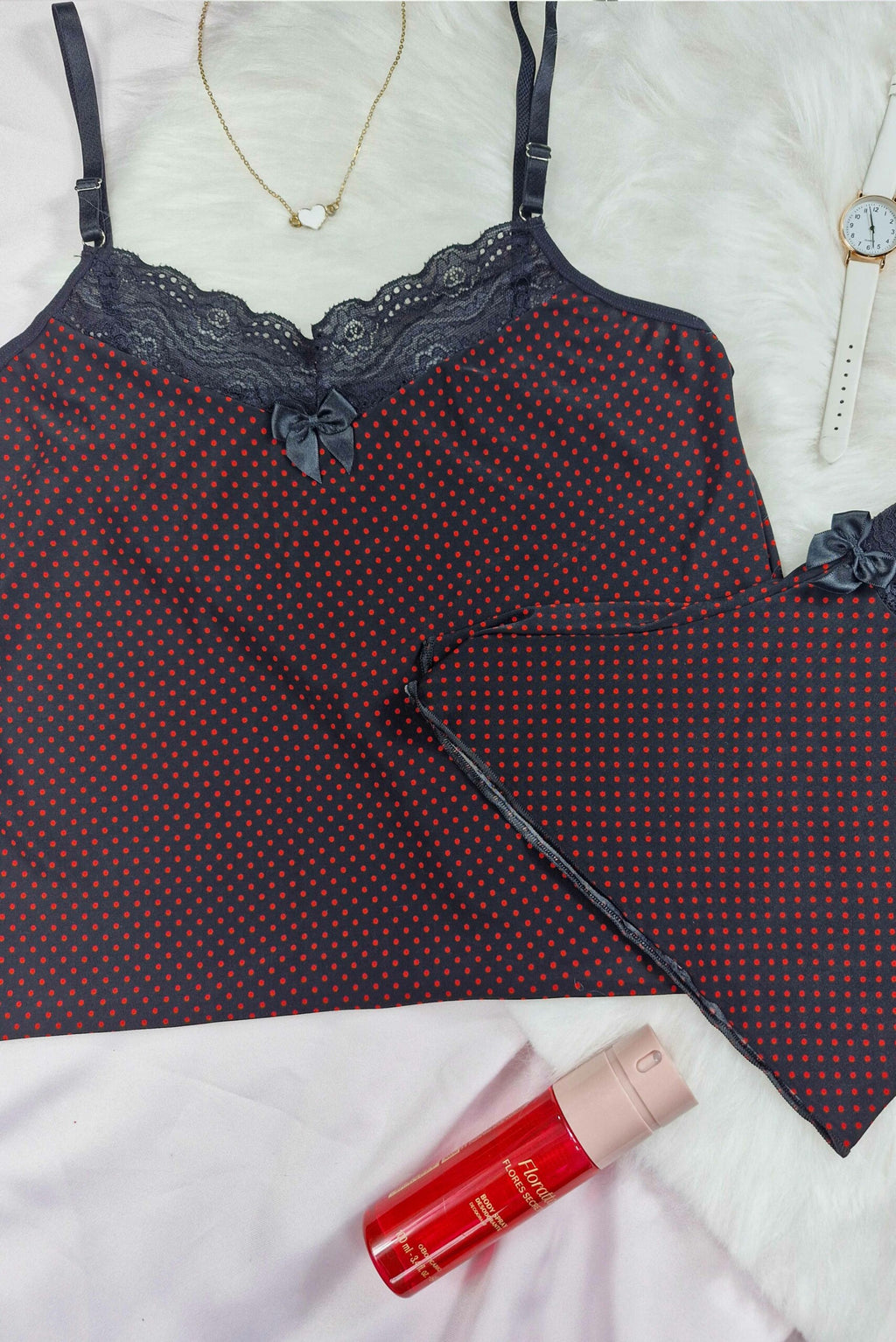 Short doll de liganete em poá em Teos – Doce Malícia