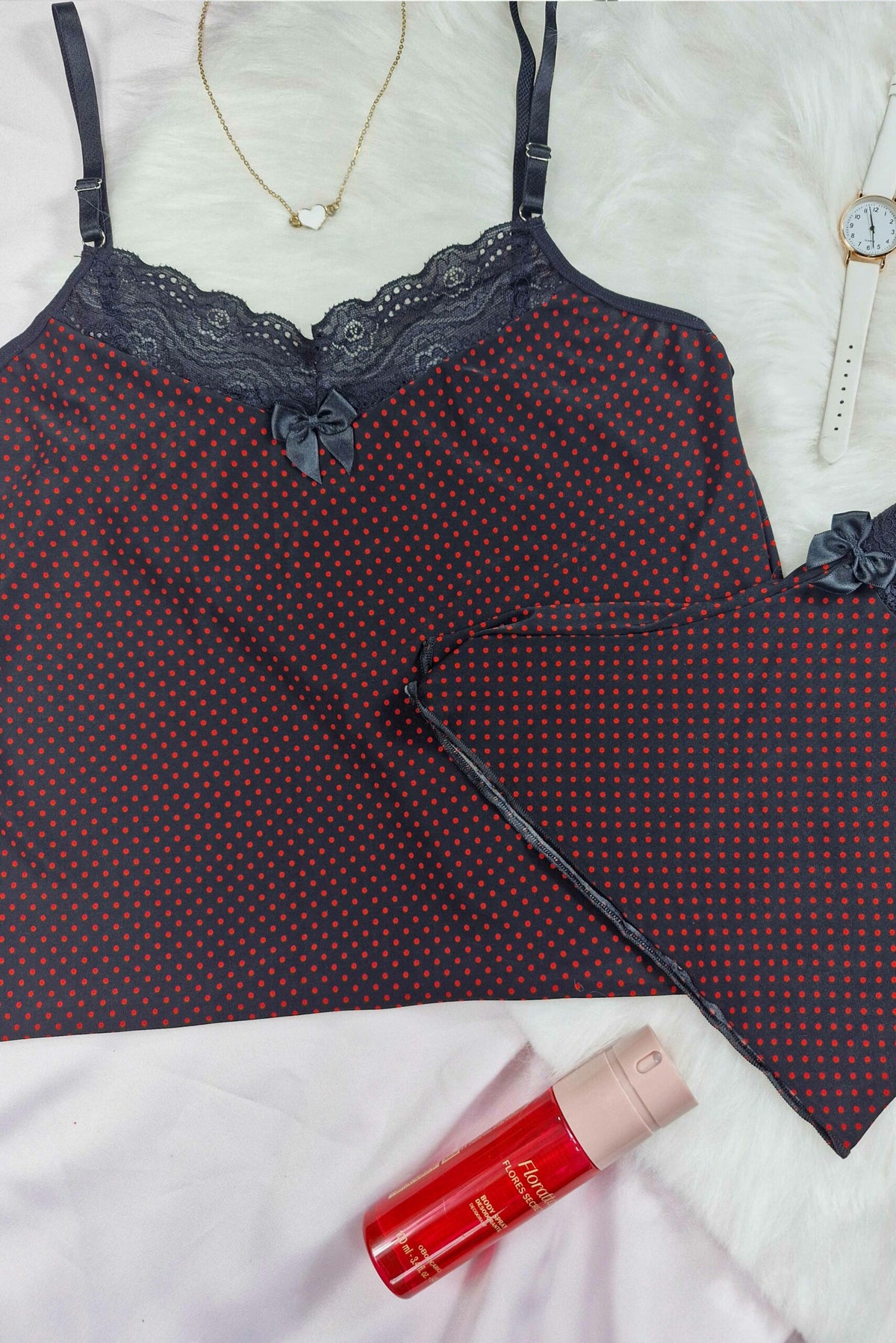 Short doll de liganete em poá em Teos – Doce Malícia