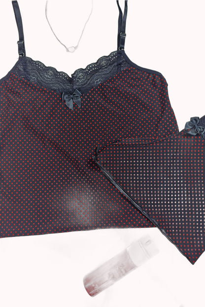 Short doll de liganete em poá – Doce Malícia