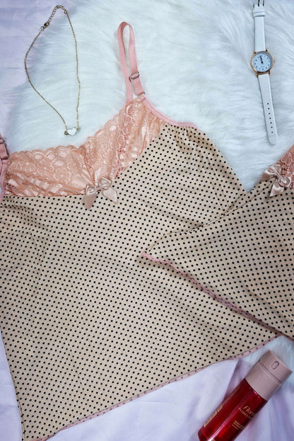 Short doll de liganete em poá em Teos – Doce Malícia