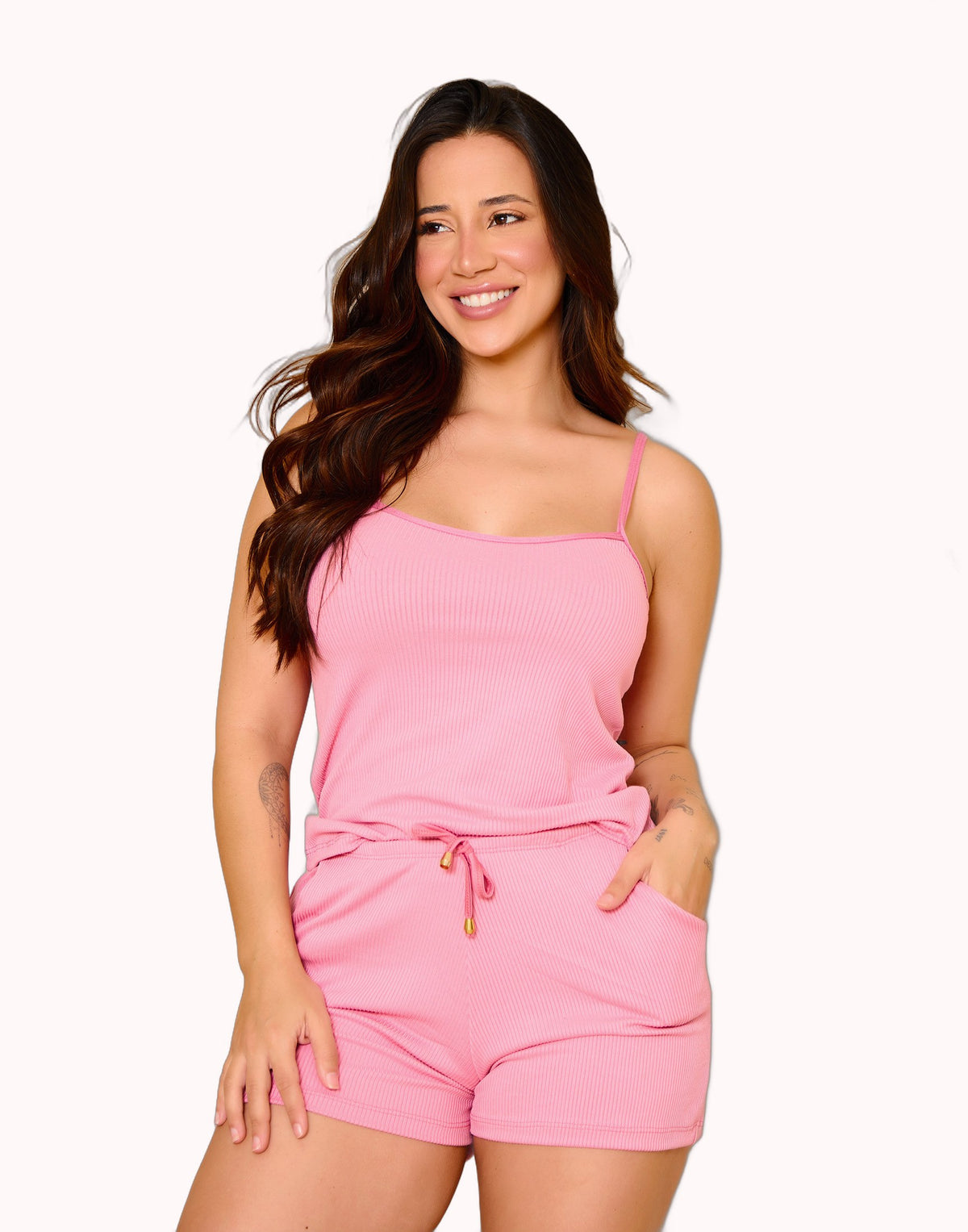 Short Doll Canelado com Bolso – Doce Malícia