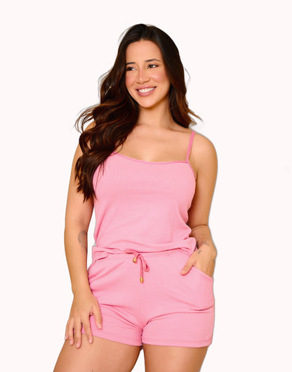 Short Doll Canelado com Bolso – Doce Malícia