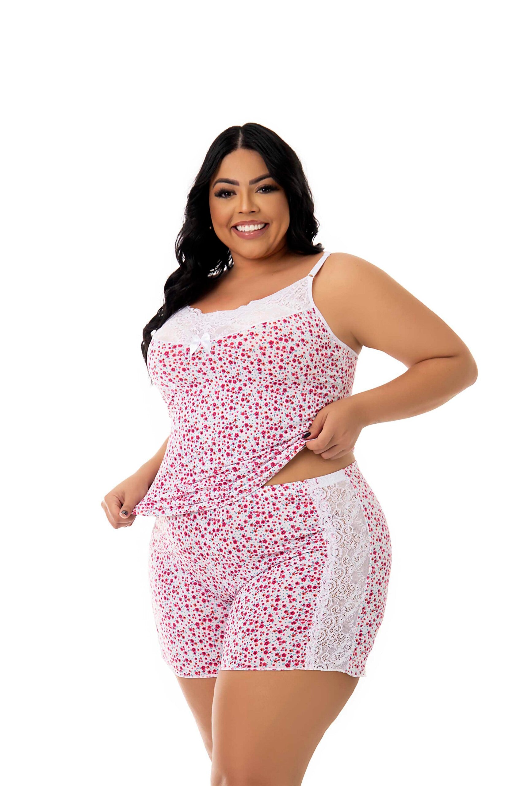 Short Doll em Liganete Estampado em amarelo – Doce Malícia