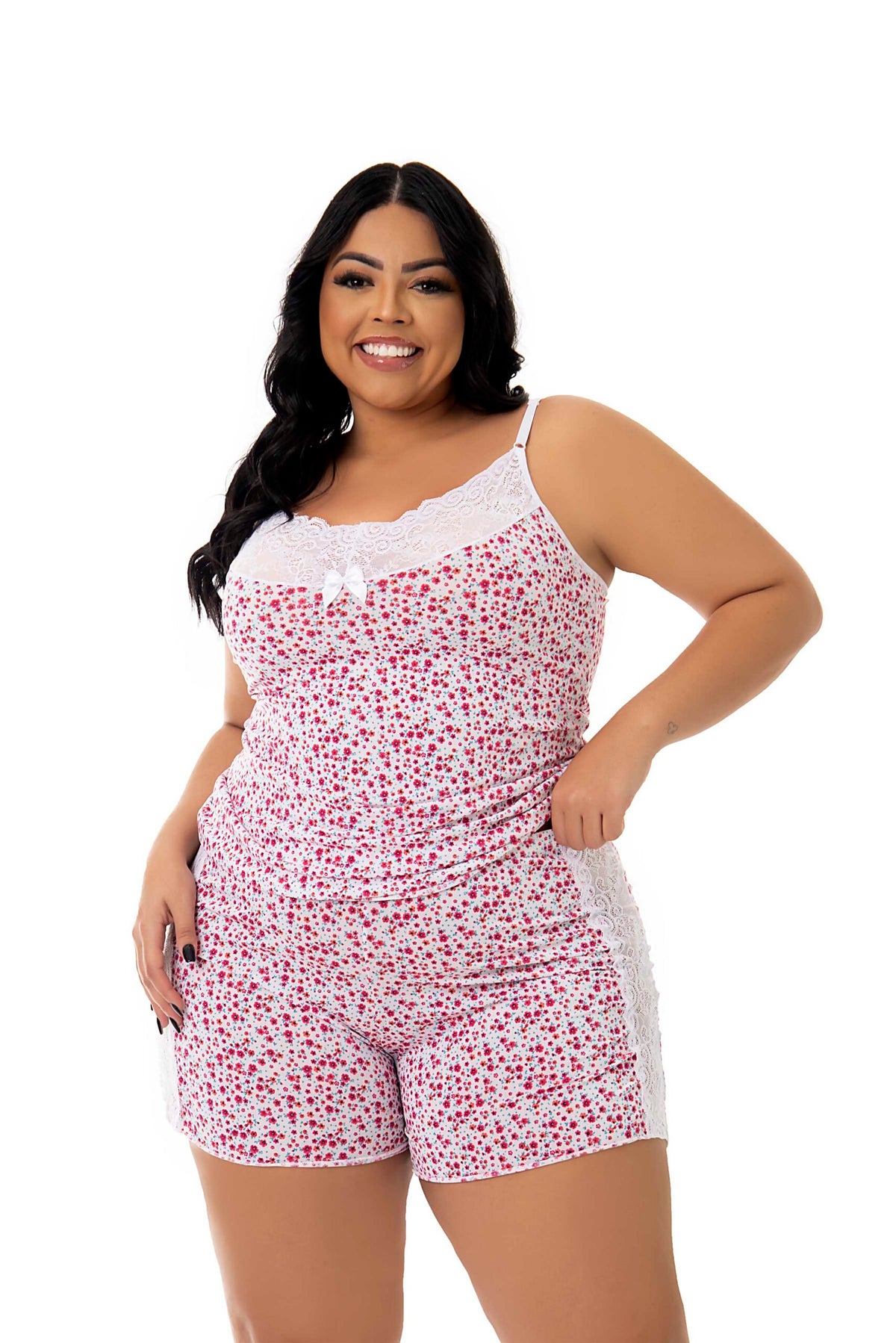 Short Doll em Liganete Estampado em amarelo – Doce Malícia