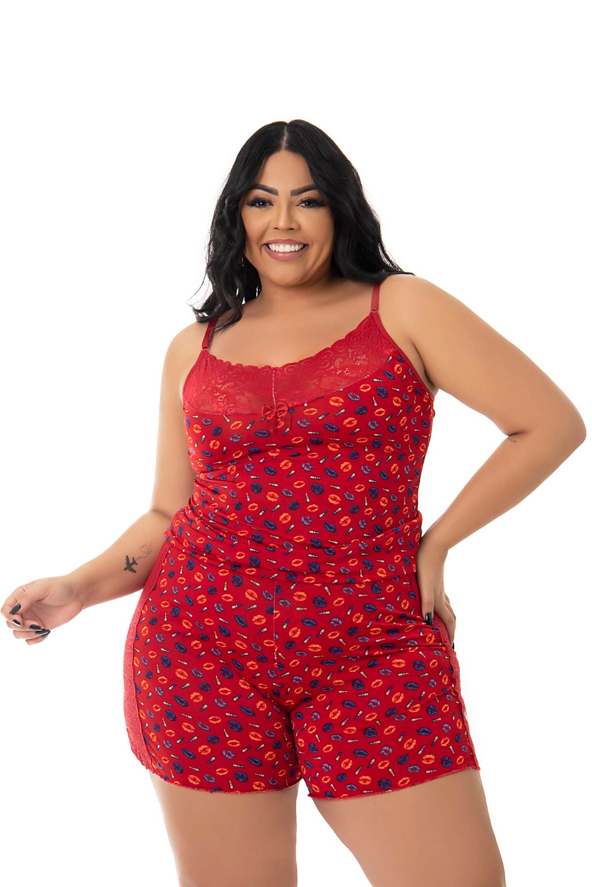 Short Doll em Liganete Estampado em amarelo – Doce Malícia