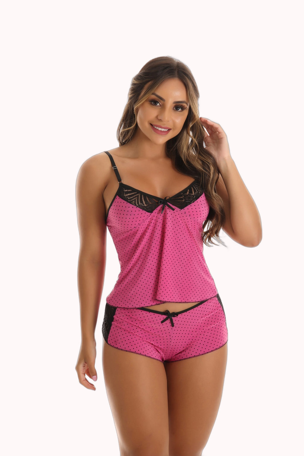 Short Doll em poá com renda – Doce Malícia